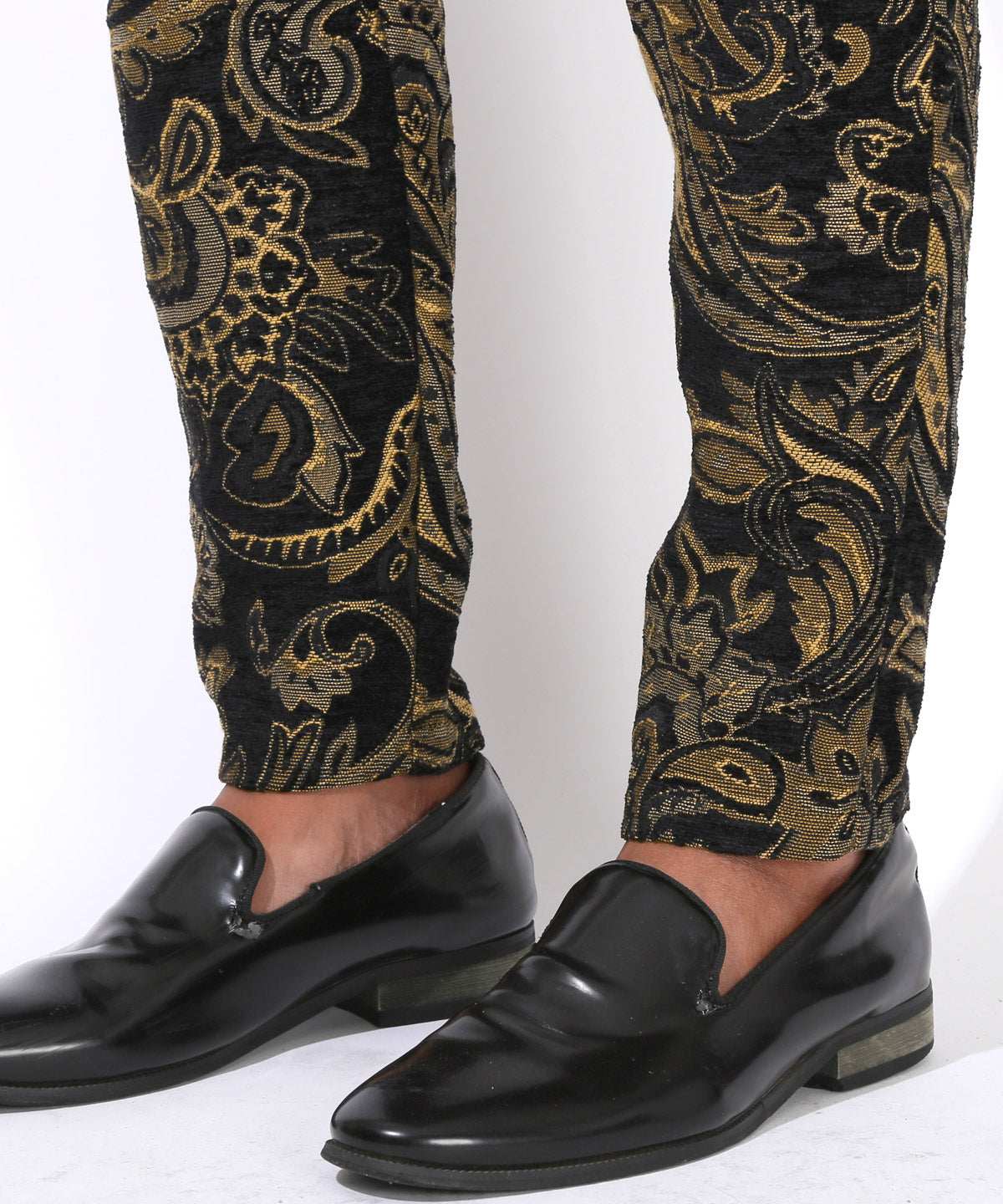 ラグスタイル LUXSTYLE ゴブラン織りペイズリー柄イージーパンツ/イージーパンツ ボトムス ペイズリー柄 ゴブラン織り フラワー 花柄 ウエストゴム 総柄 おしゃれ （ベージュ） ベージュ