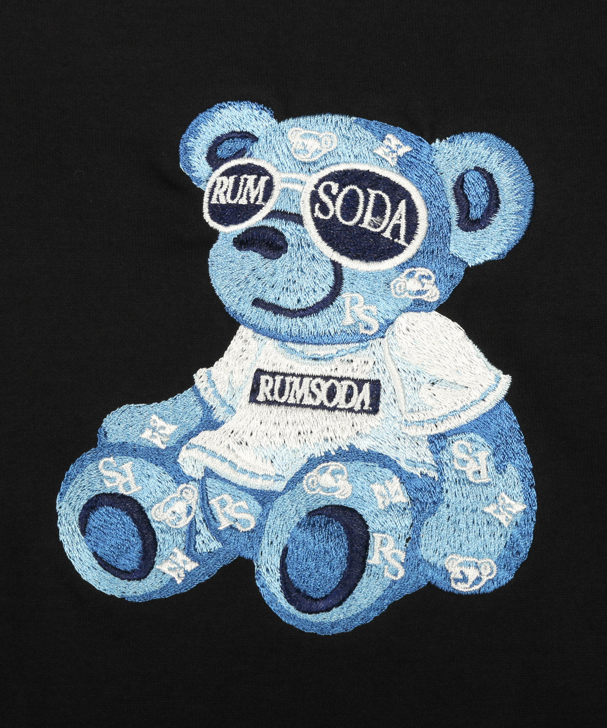 ラグスタイル LUXSTYLE RUMSODA(ラムソーダ)ダブルフェイスベア刺繍トレーナー/スウェット メンズ オーバーサイズ ダブルフェイス ゆったり テディベア 刺繍 ワンポイント （ブラック） ブラック