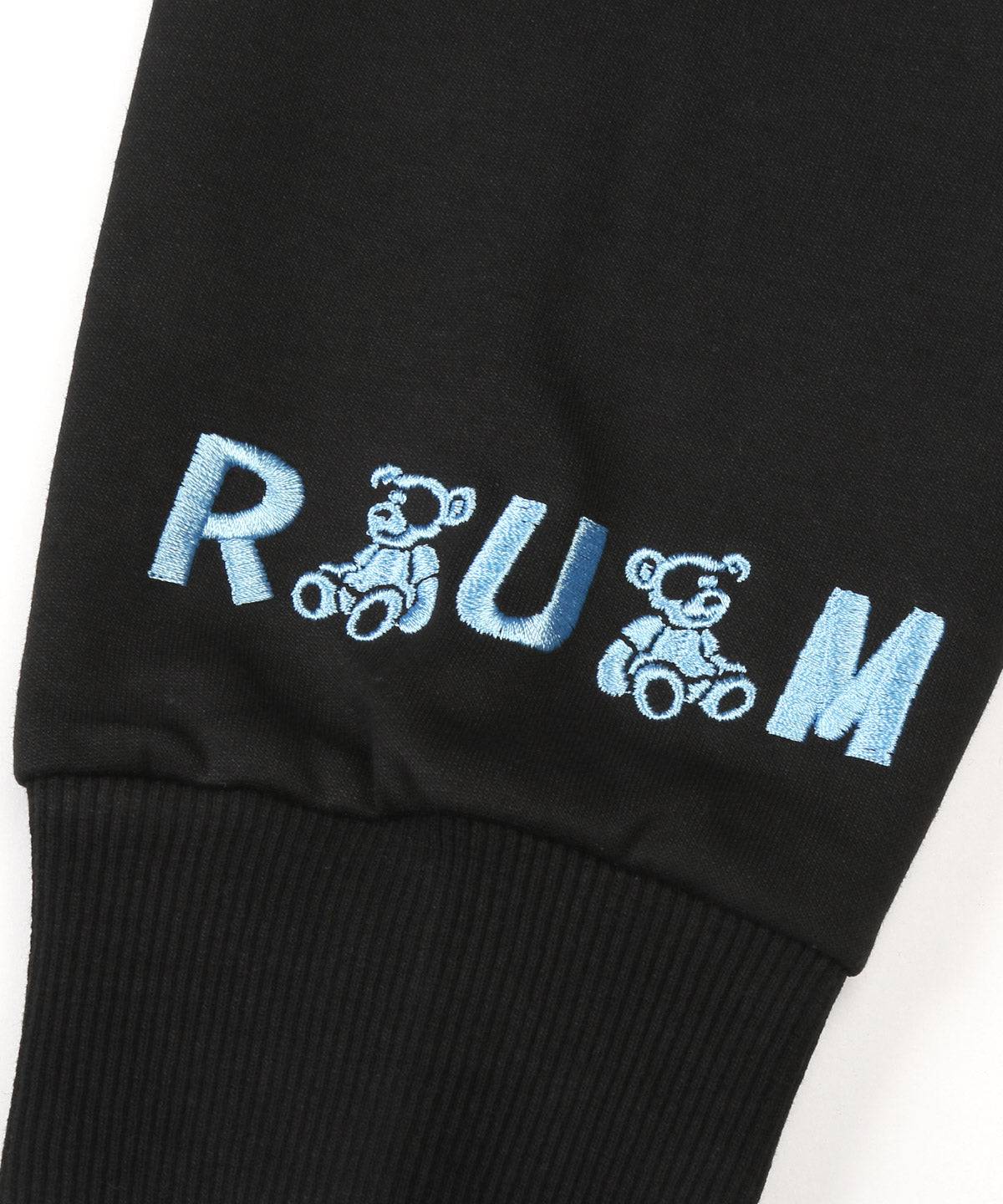 ラグスタイル LUXSTYLE RUMSODA(ラムソーダ)ダブルフェイスベア刺繍トレーナー/スウェット メンズ オーバーサイズ ダブルフェイス ゆったり テディベア 刺繍 ワンポイント （ブラック） ブラック