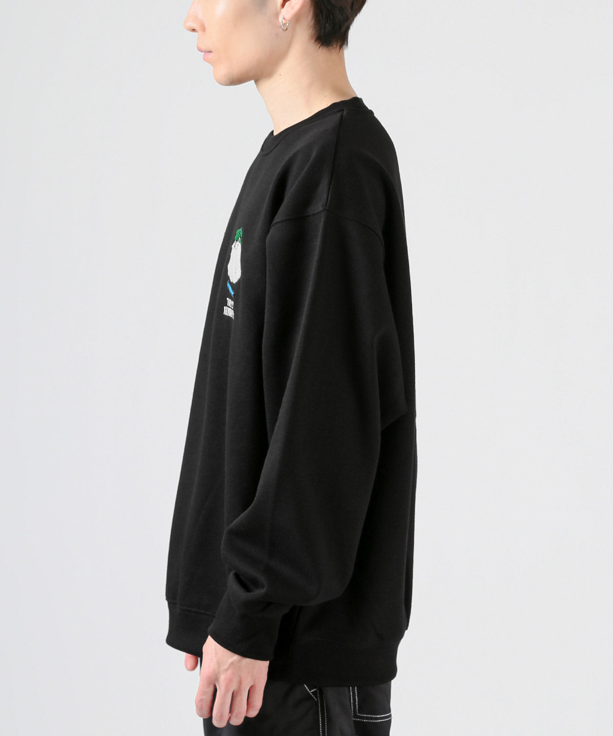 ラグスタイル LUXSTYLE ワンポイントサガラ刺繍トレーナー/裏起毛 スウェット トレーナー プルオーバー 長袖 クルーネック 韓国 オーバーサイズ あったか 部屋着 （オートミール） オートミール