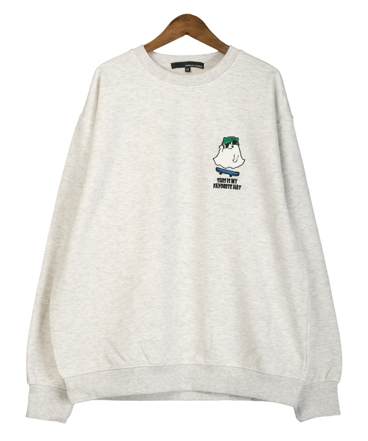 ラグスタイル LUXSTYLE ワンポイントサガラ刺繍トレーナー/裏起毛 スウェット トレーナー プルオーバー 長袖 クルーネック 韓国 オーバーサイズ あったか 部屋着 （オートミール） オートミール