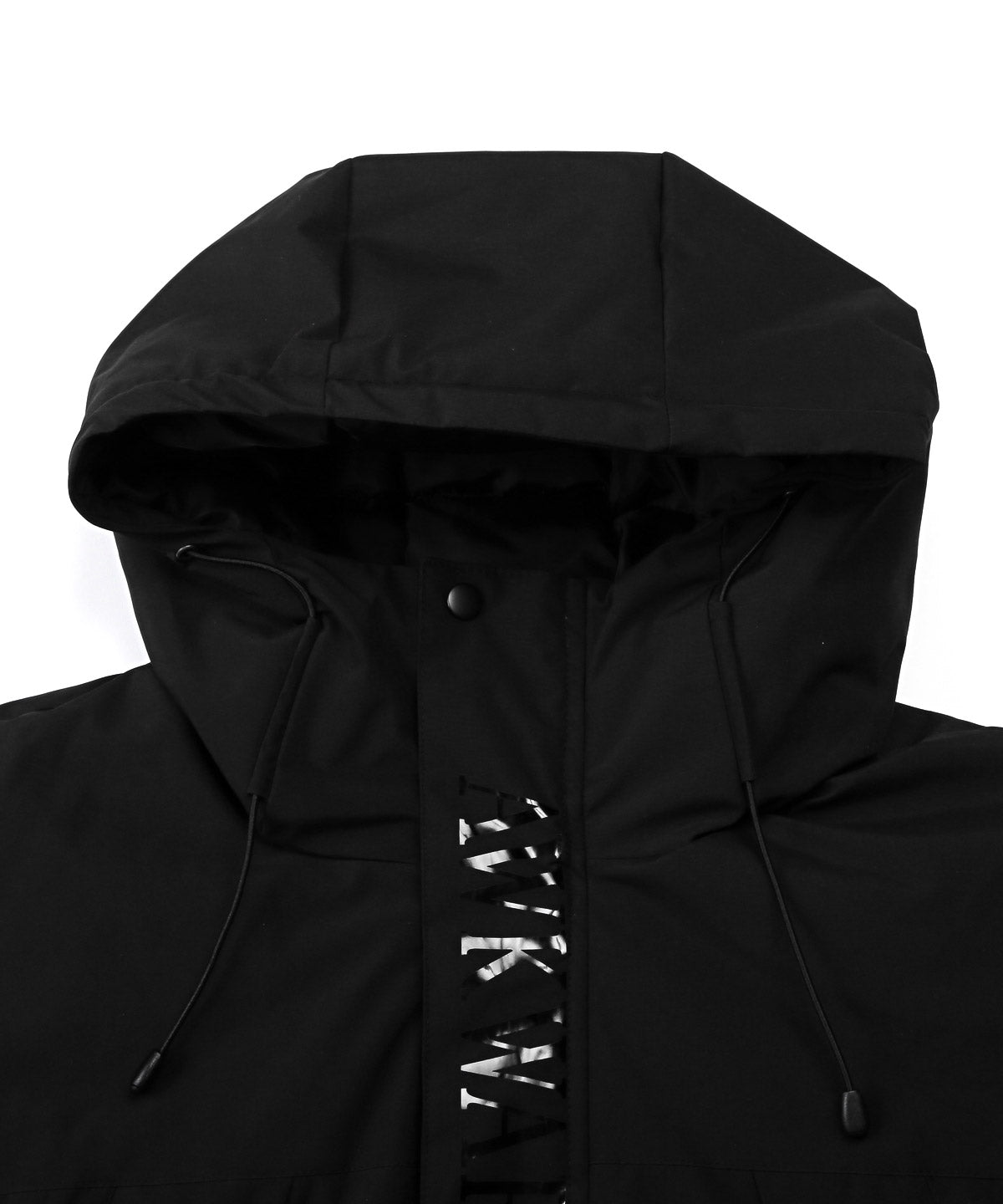 ラグスタイル LUXSTYLE 光沢ロゴプリント中綿マウンテンパーカー/アウター フェイクダウン 暖か あったか 撥水 防風 防寒 ロゴ プリント 厚手 大きいサイズ フード付き （ブラック） ブラック