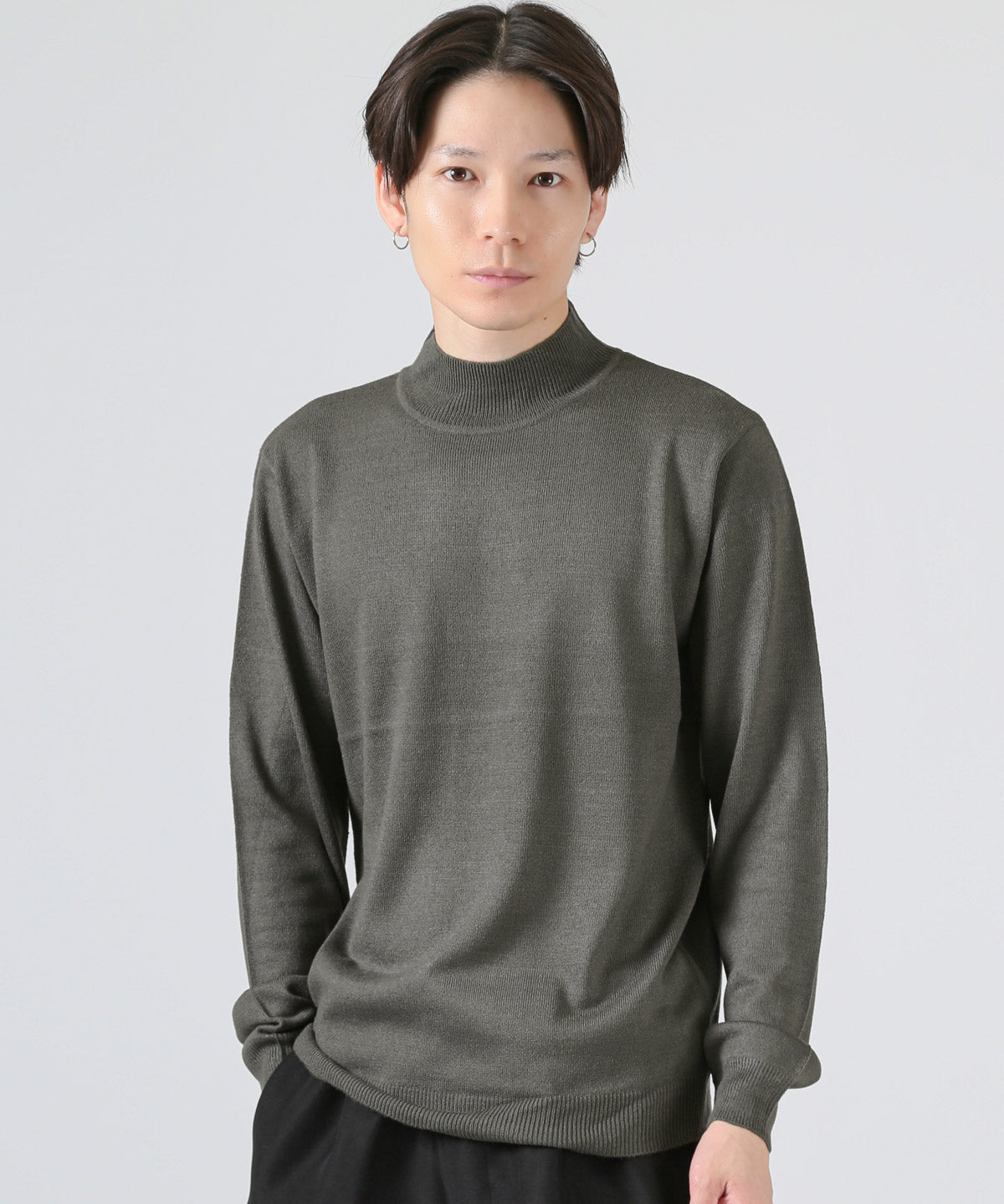 ラグスタイル LUXSTYLE カシミヤタッチハイネックニット/長袖 ハイゲージ 無地 おしゃれ 高級感 やわらかい 暖かい 重ね着 上品 シンプル （ホワイト） ホワイト