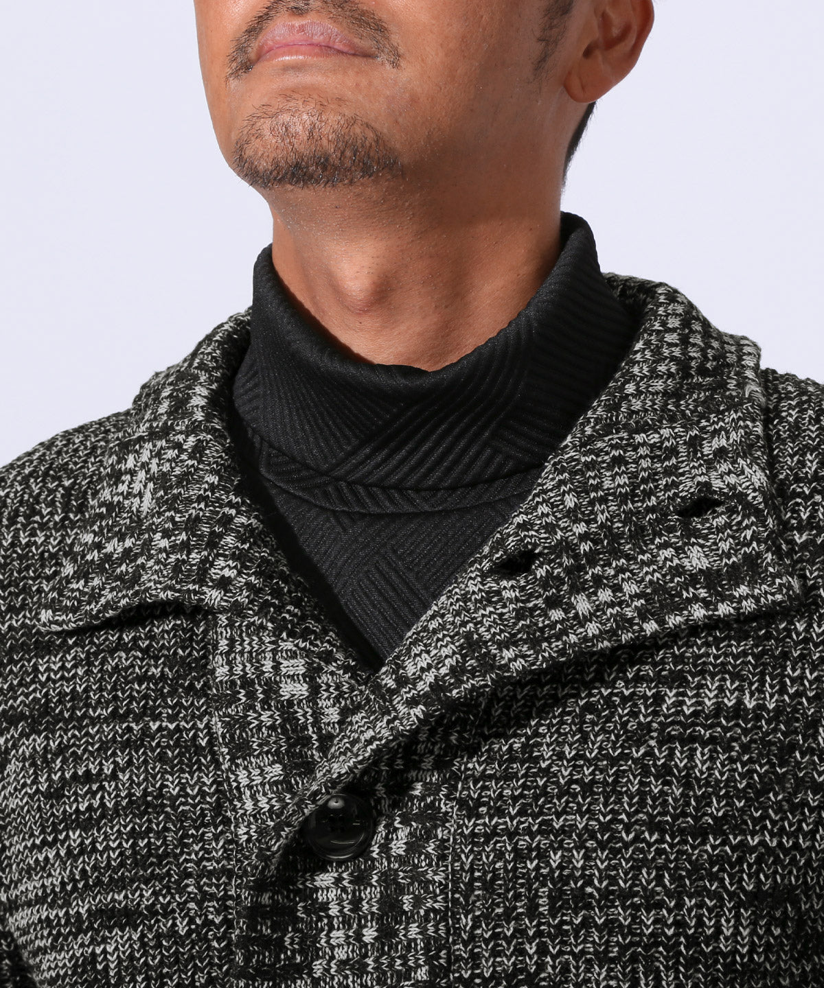 ラグスタイル LUXSTYLE 畦編みニットカーディガン/カーデ 畦編み 片畦 スタンドネック 長袖 無地 杢 ミックス アクリル100％ ボタン 暖か あったか おしゃれ （ベージュミックス） ベージュミックス