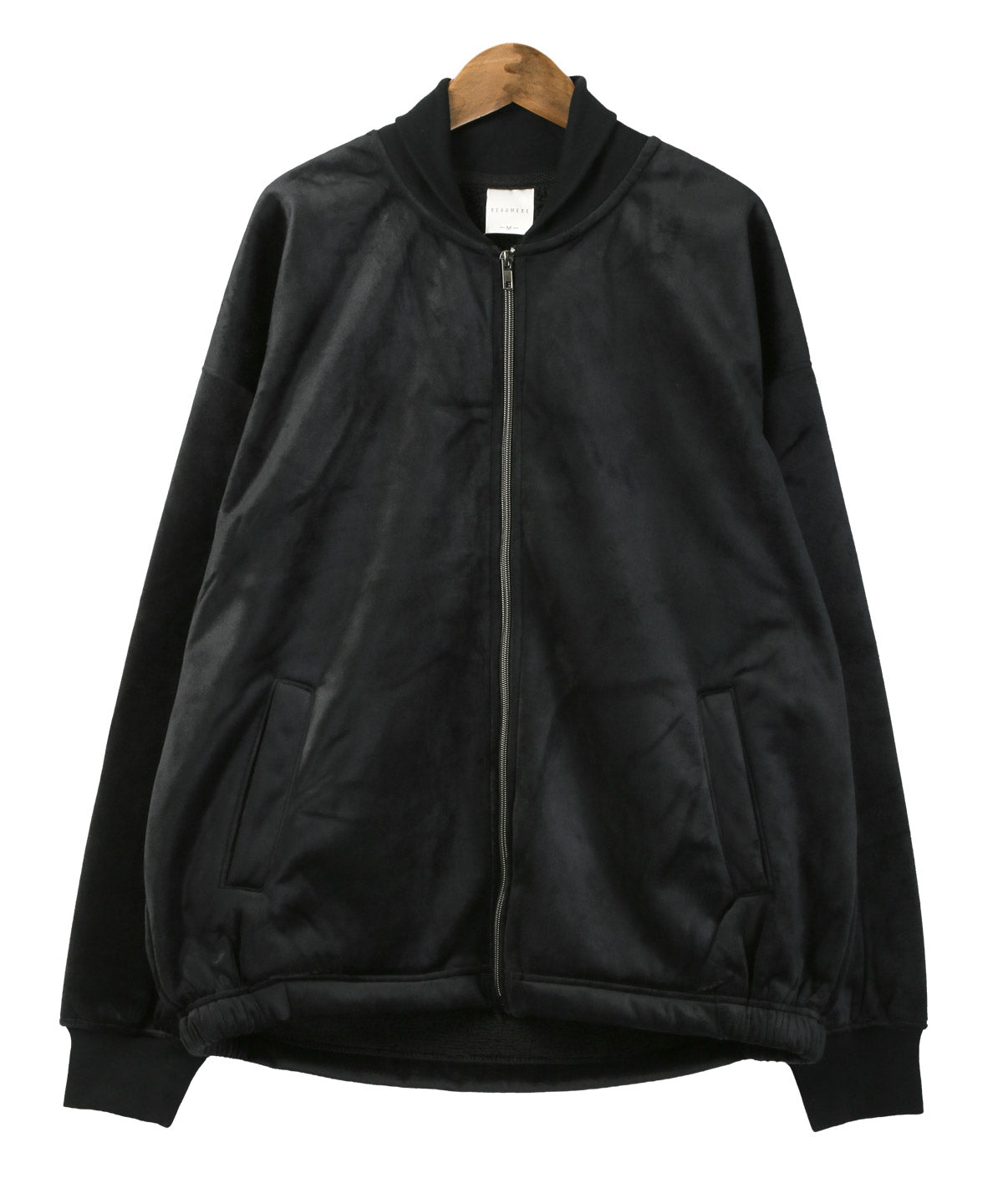 ラグスタイル LUXSTYLE ベロア裏シャギーボンディングブルゾン/裏ボア ボンディング ボアブルゾン ボアジャケット あったか 暖 防寒 MA-1 軽い 軽量 （ブラック） ブラック