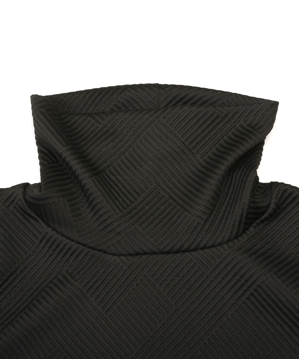 ラグスタイル LUXSTYLE 幾何学キルトタートルネックロンT/トップス 幾何学 模様 総柄 無地 キルト キルティング シンプル きれいめ （ホワイト） ホワイト