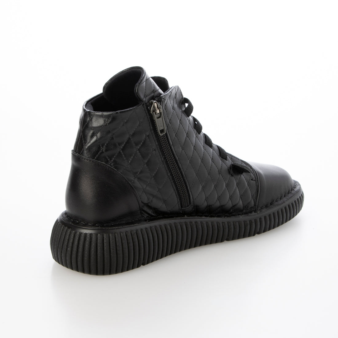 ミラスポーツ Milla sports 4E Delight walking sole ふかふかアウトステッチソール カジュアル コンフォート レースアップブーツ （ブラック） ブラック