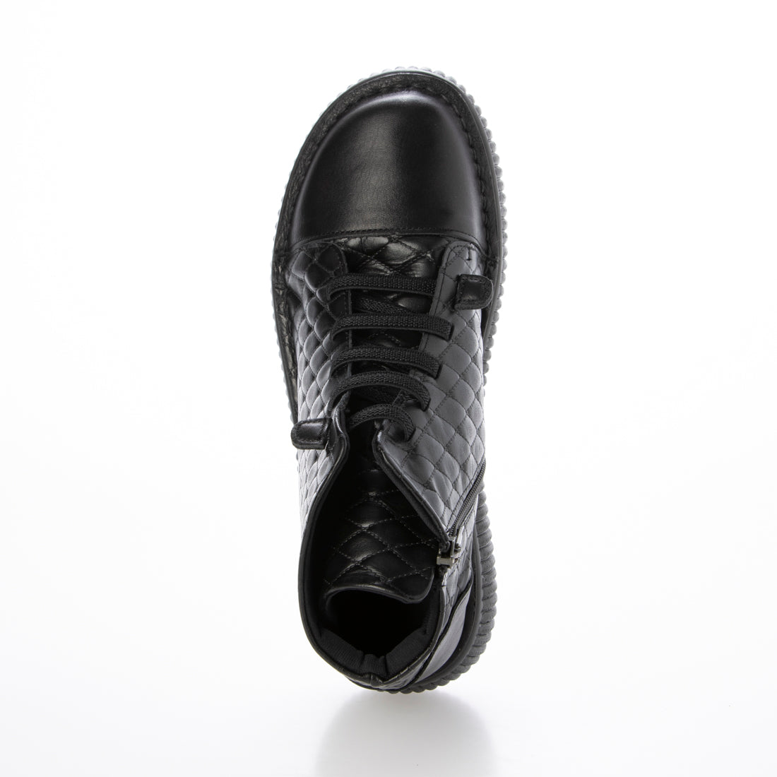 ミラスポーツ Milla sports 4E Delight walking sole ふかふかアウトステッチソール カジュアル コンフォート レースアップブーツ （ブラック） ブラック