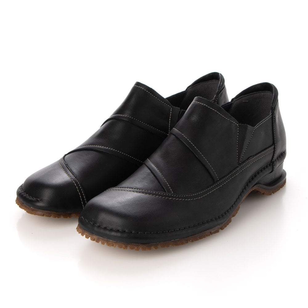 ミラスポーツ Milla sports やわらかレザー カジュアルコンフォートシューズ,ブラック