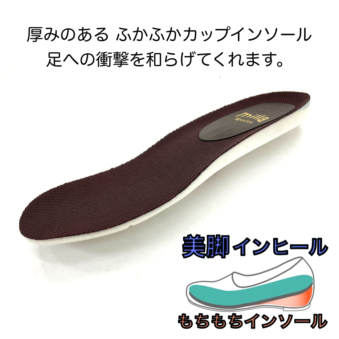 ミラスポーツ Milla sports 柔らかレザー ふかふかインヒール ファスナーデザインショートブーツ （ブラック） ブラック