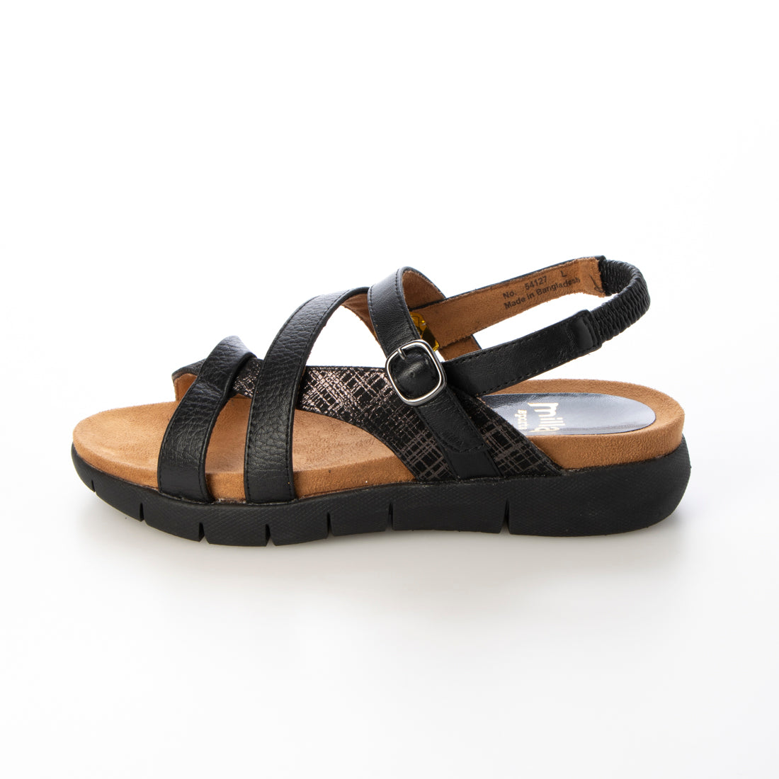 Milla Sports Printed leather combination soft flat sole sandals