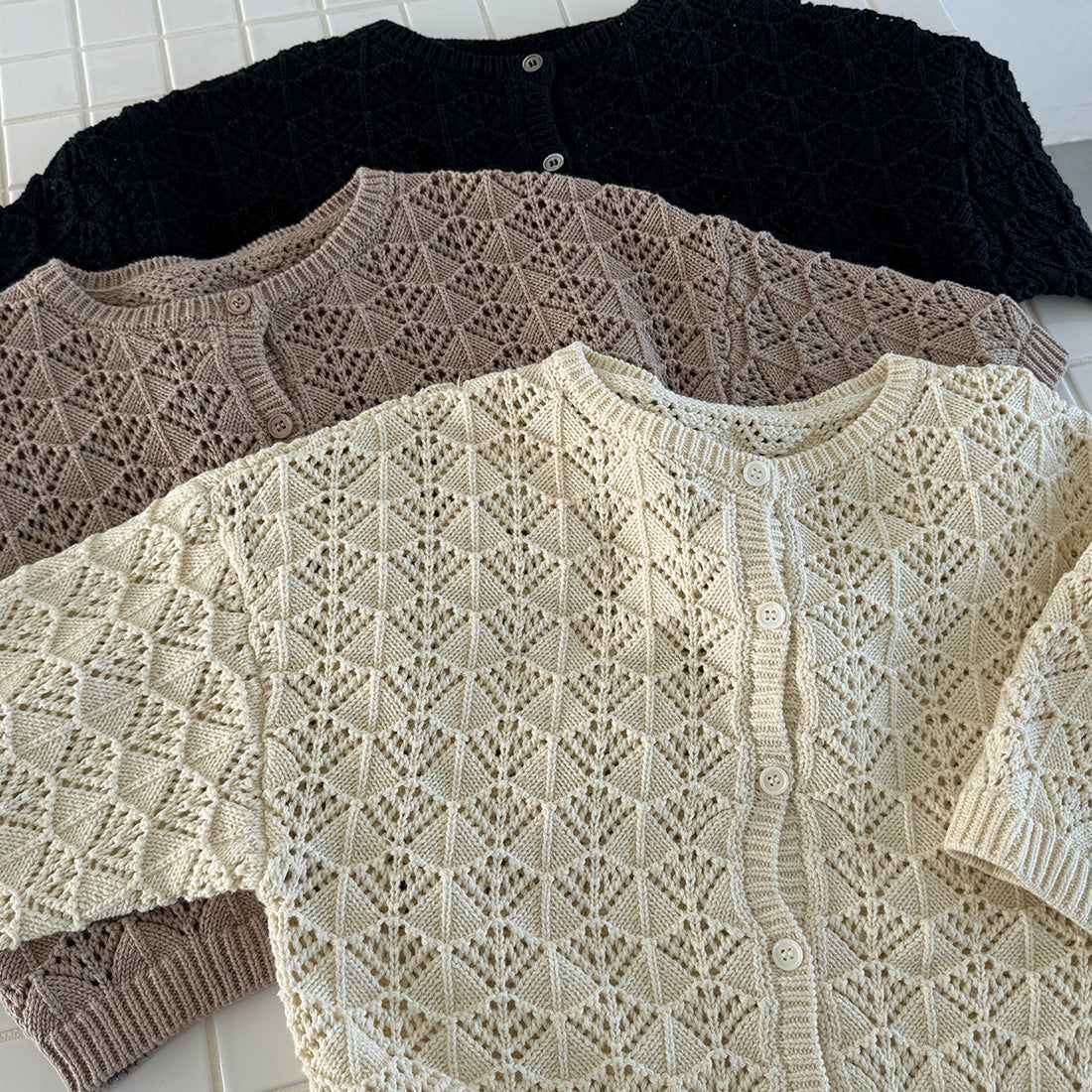 Mail Meiru Meiru Cotton Lace Knit Cardigan