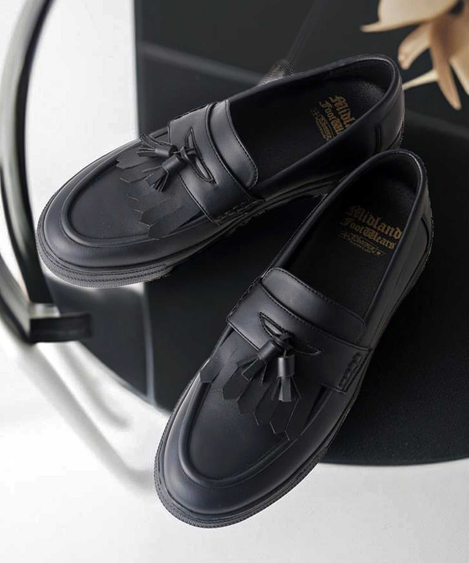 ミッドランドフットウェアーズ Midland Footwears スタイルアップソール タッセルローファー スニーカー （BL） BL