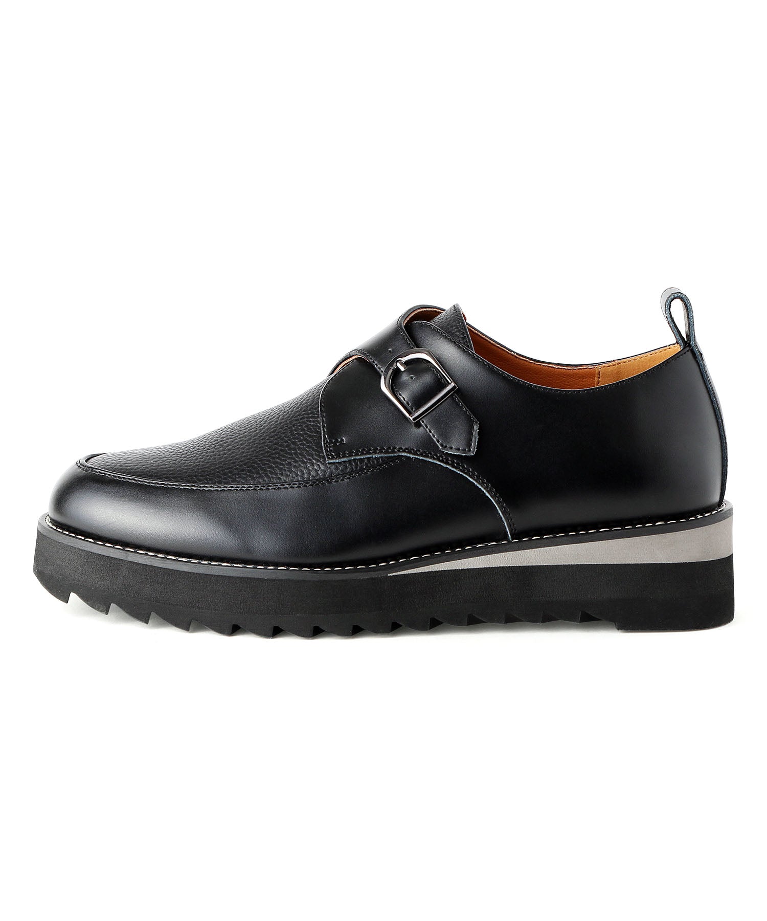 ミッドランドフットウェアーズ Midland Footwears レザー ハイソール シャーク シングルモンク コンビネーション シューズ （BL） BL