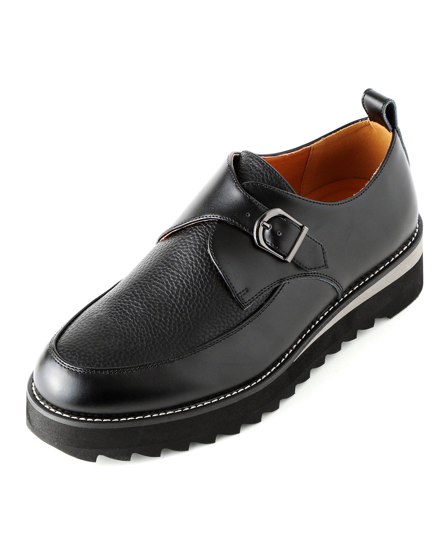 ミッドランドフットウェアーズ Midland Footwears レザー ハイソール シャーク シングルモンク コンビネーション シューズ （BL） BL