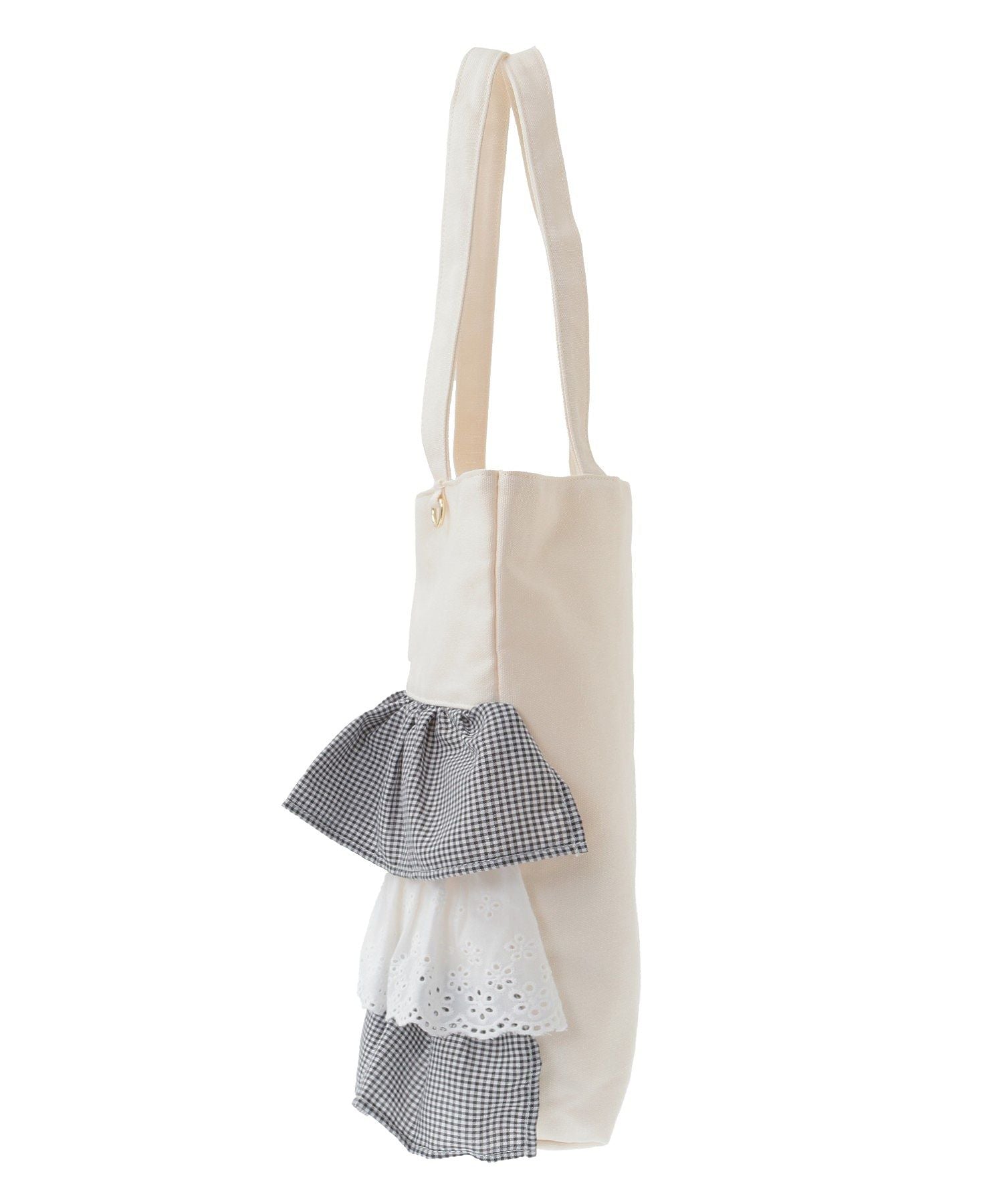 メゾン ド フルール Maison de FLEUR フロントフリルトートバッグ （ブラック） ブラック