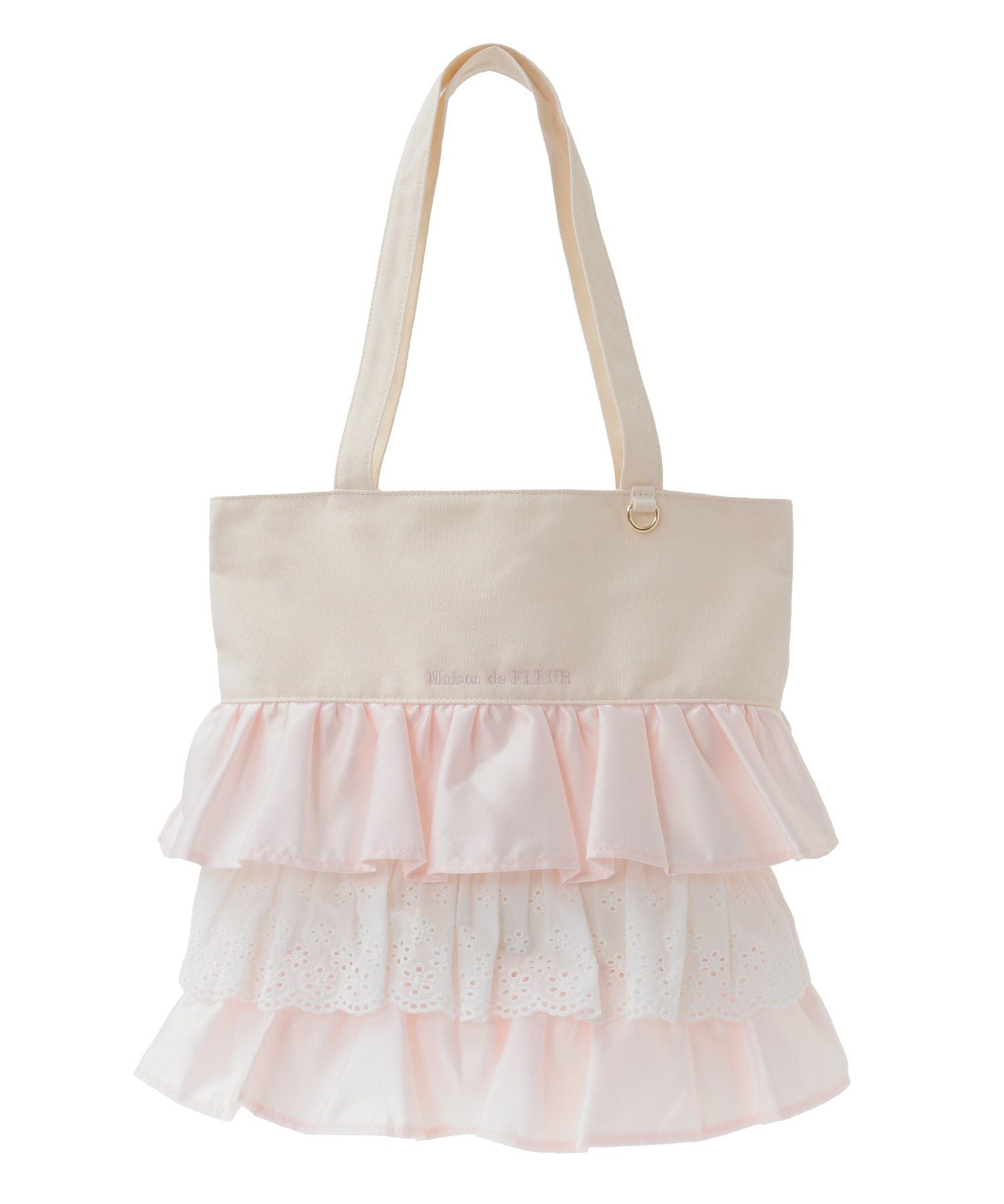メゾン ド フルール Maison de FLEUR フロントフリルトートバッグ （ブラック） ブラック