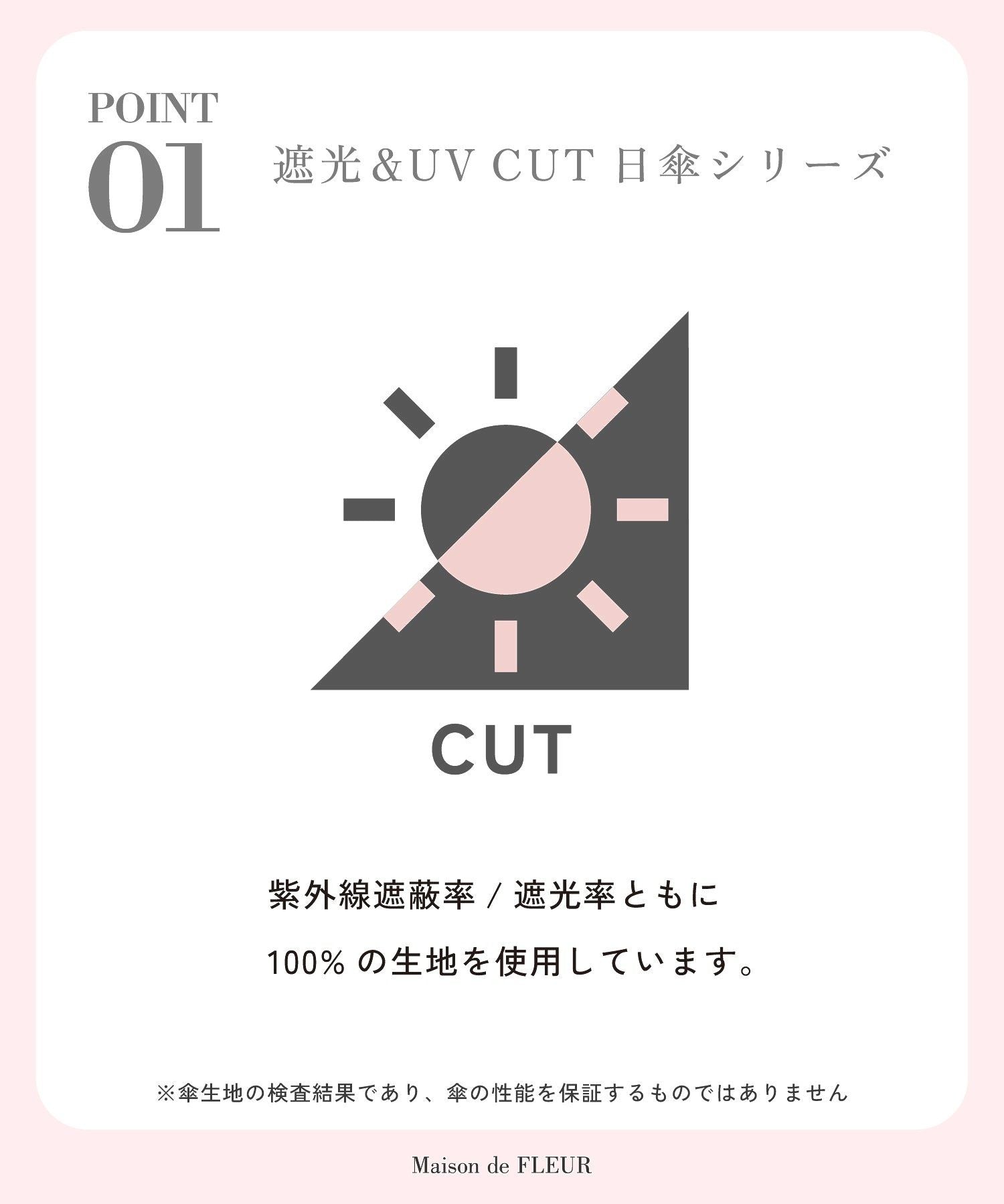 メゾン ド フルール Maison de FLEUR 遮光&UV CUT フリル折りたたみ傘 （ブラック） ブラック