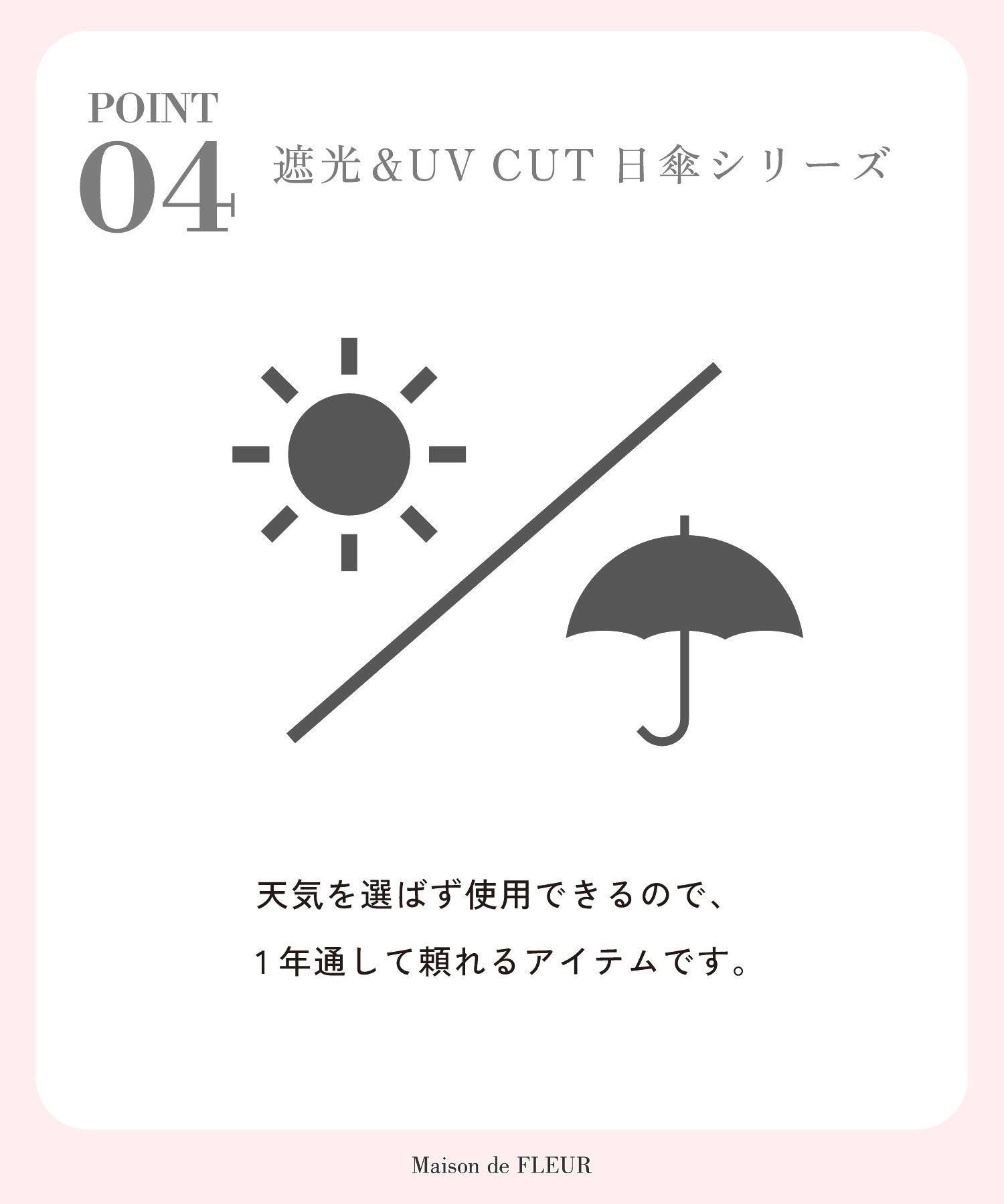 メゾン ド フルール Maison de FLEUR 遮光&UV CUT フリル折りたたみ傘 （ブラック） ブラック