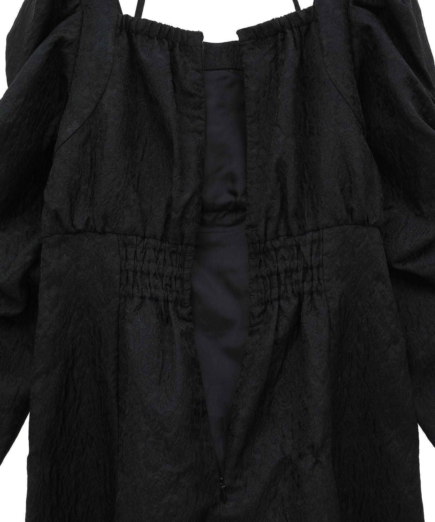 メゾン ド フルール Maison de FLEUR 慈愛に満ちたジャカードワンピース （ブラック） ブラック