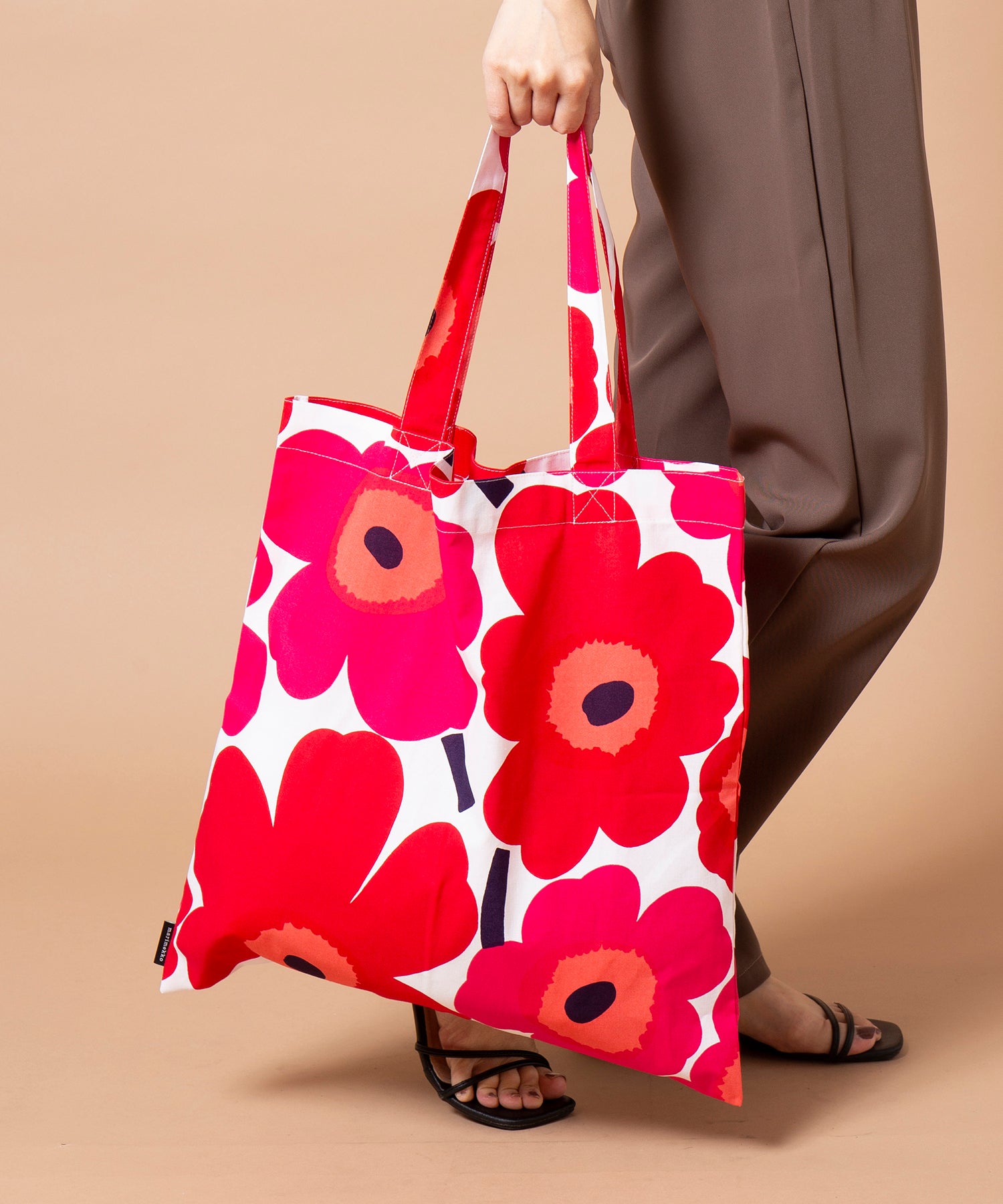 マリメッコ marimekko ファブリックバッグ / Pieni Unikko トートバッグ 布 鞄 ウニッコ サブバッグ 67572 69915 ギフト （ベージュ） ベージュ