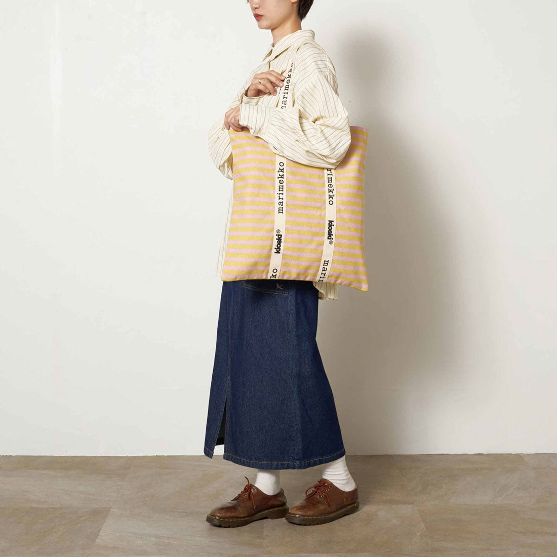 マリメッコ marimekko トートバッグ キオスキ キャリア ミディ タサライタ トートバッグ 093347 320 LIGHT PINK/LIGHT YELLOW （ライトピンク/ライトイエロー） ライトピンク/ライトイエロー