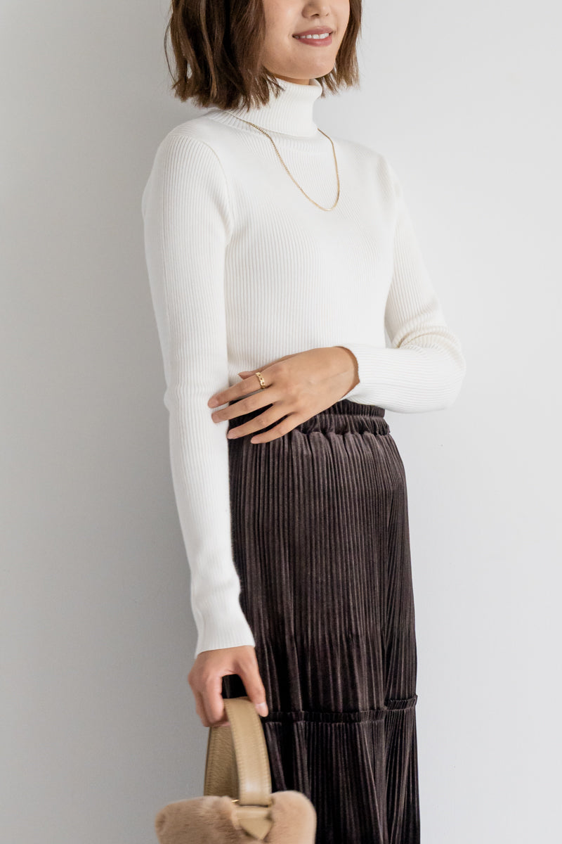 エムドゥ M.deux ベーシックタートルネックニット （オフホワイト） オフホワイト