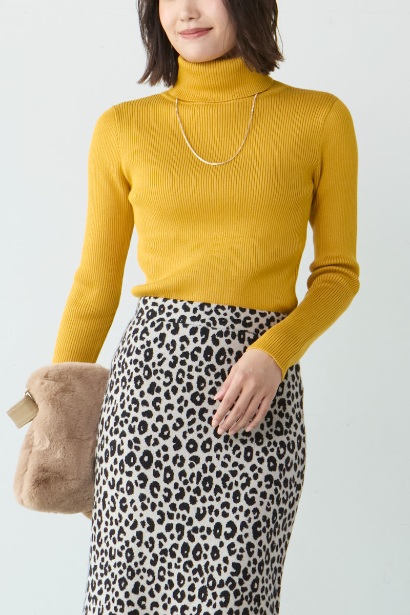 エムドゥ M.deux ベーシックタートルネックニット （マスタード） マスタード