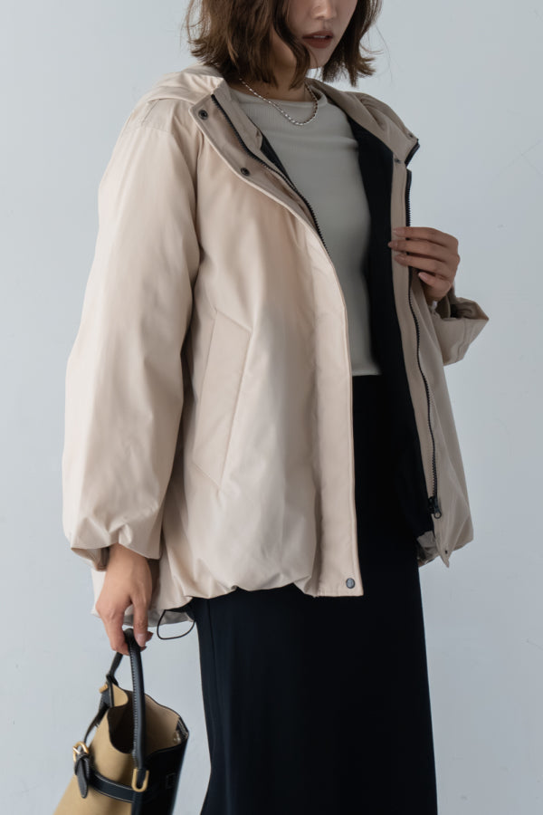 エムドゥ M.deux ドロストフーディーダウンジャケット （ブラック） ブラック