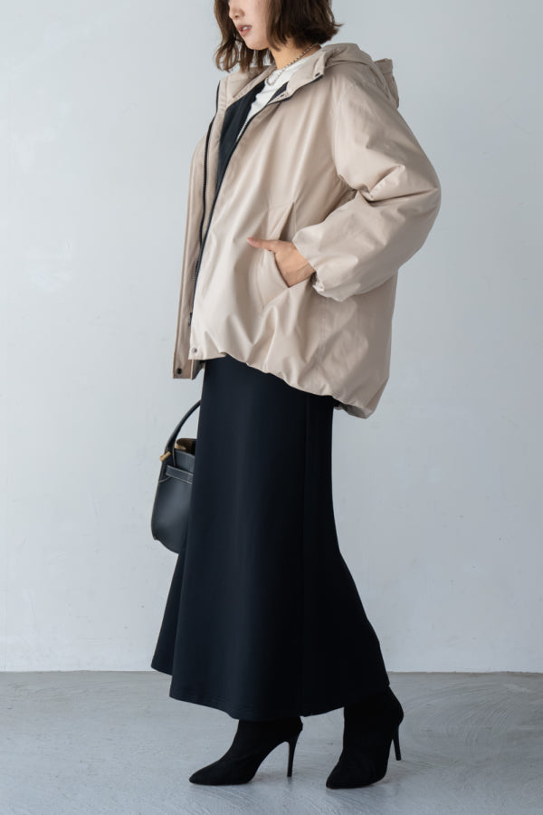 エムドゥ M.deux ドロストフーディーダウンジャケット （ブラック） ブラック