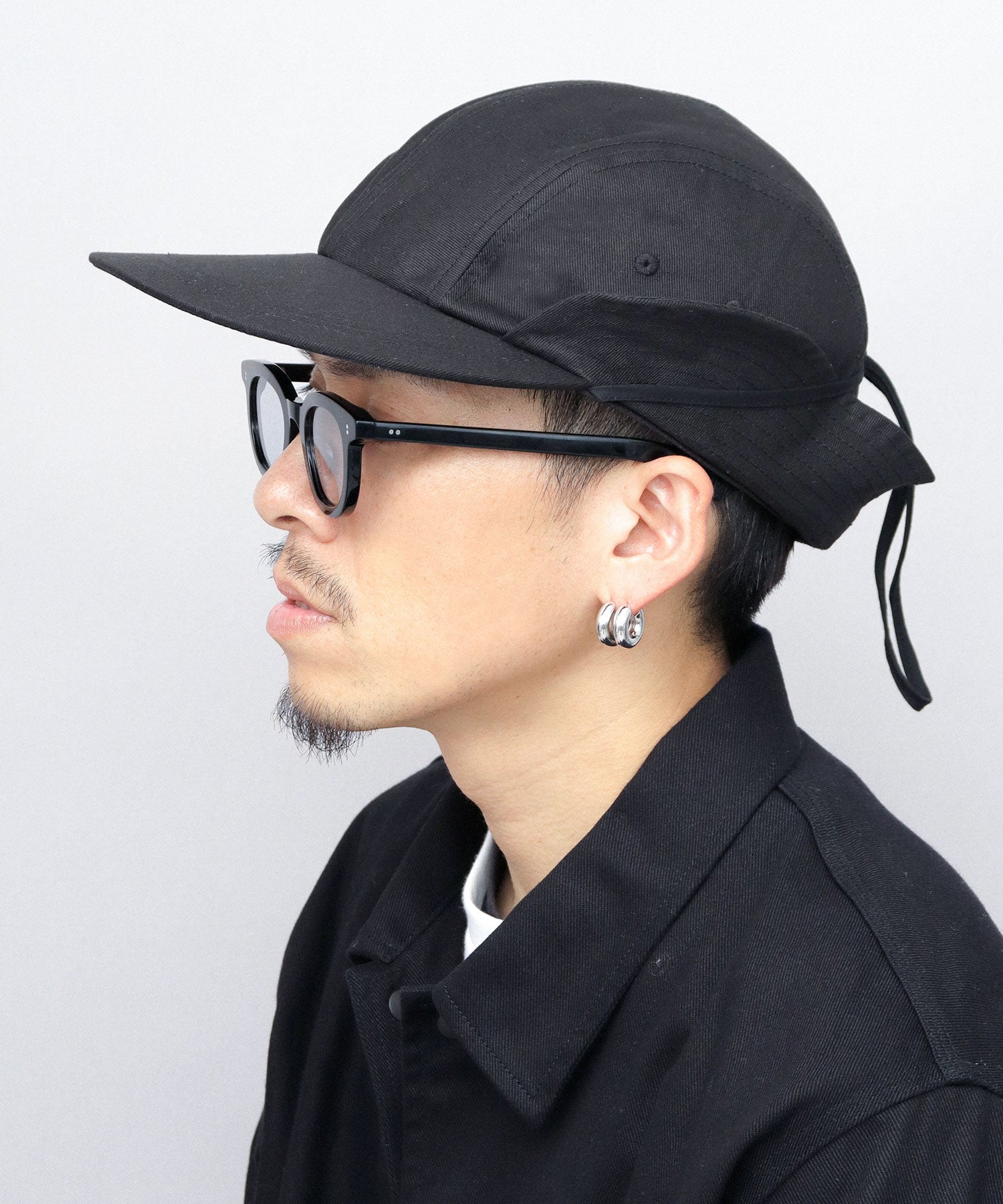 ミスターカバー Mr.COVER キャップ 帽子 サンシェード付き つば長め あご紐 2way ロングビル ハンターキャップ 無地