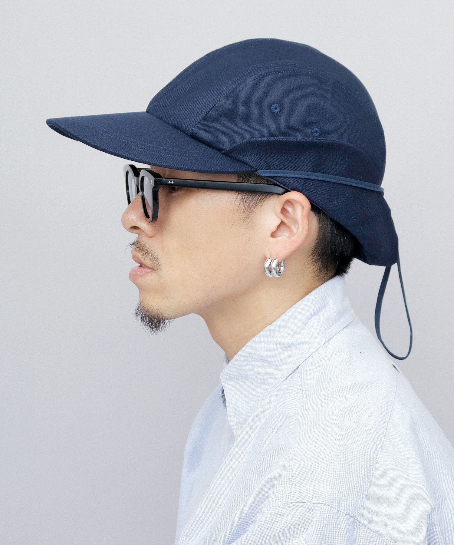 ミスターカバー Mr.COVER キャップ 帽子 サンシェード付き つば長め あご紐 2way ロングビル ハンターキャップ 無地
