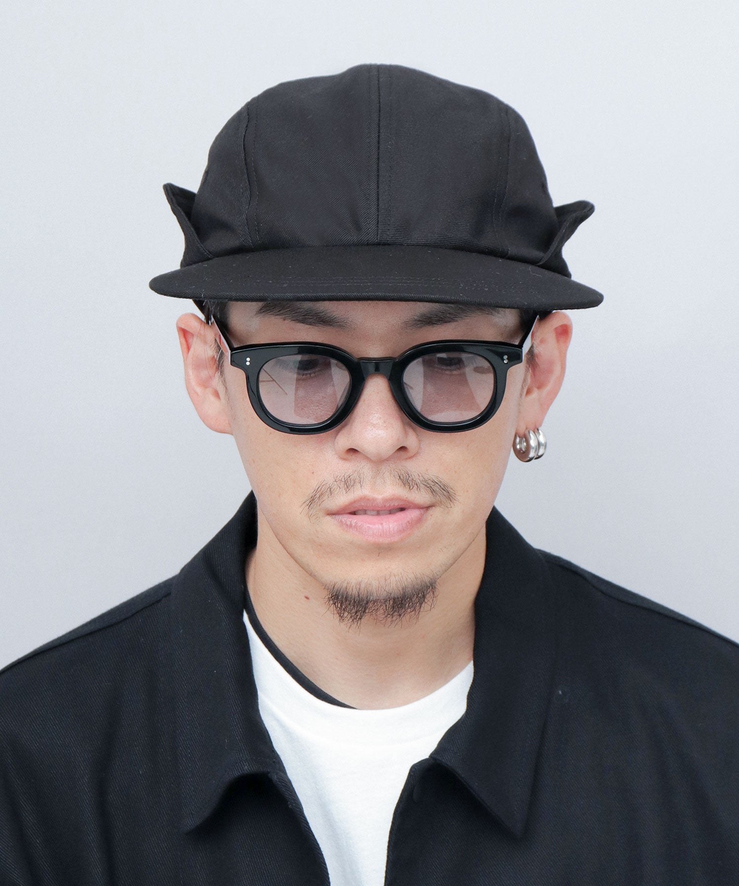 ミスターカバー Mr.COVER キャップ 帽子 サンシェード付き つば長め あご紐 2way ロングビル ハンターキャップ 無地