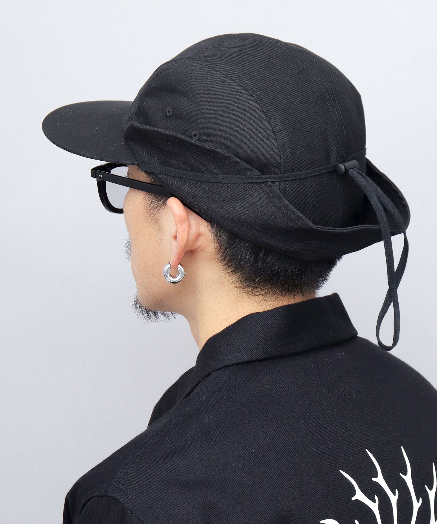 ミスターカバー Mr.COVER キャップ 帽子 サンシェード付き つば長め あご紐 2way ロングビル ハンターキャップ 無地