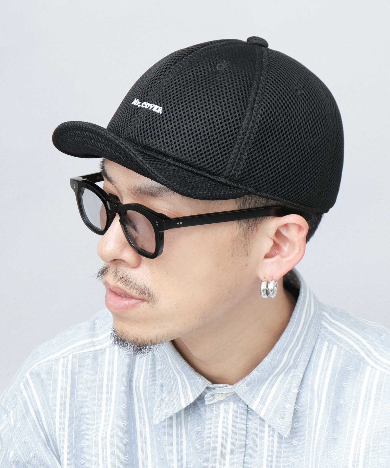ミスターカバー Mr.COVER オールパフメッシュ アンパイアキャップ 接触冷感スベリ使用 （ブラック） ブラック