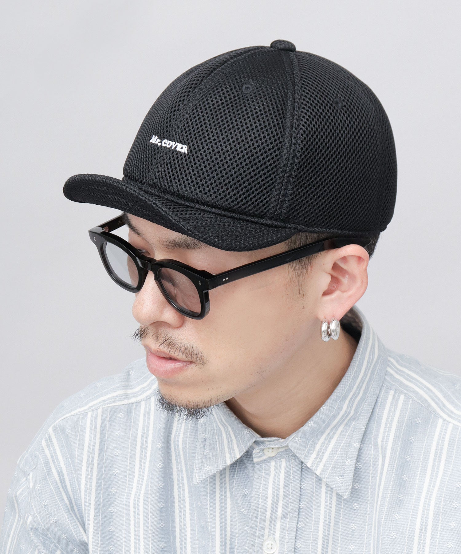 ミスターカバー Mr.COVER オールパフメッシュ アンパイアキャップ 接触冷感スベリ使用 （ブラック） ブラック