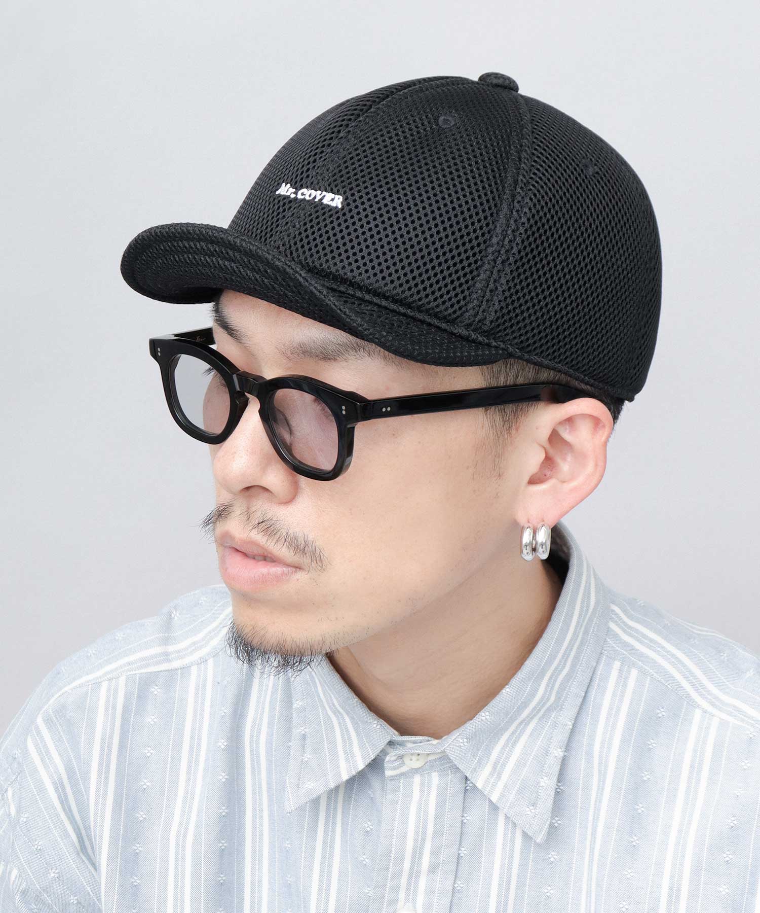 ミスターカバー Mr.COVER オールパフメッシュ アンパイアキャップ 接触冷感スベリ使用 （ブラック） ブラック