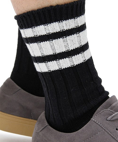 Mr.COVER Mr.COVER / Mr.COVER / Made in Japan Line Crew Socks / Skater Socks / Thick