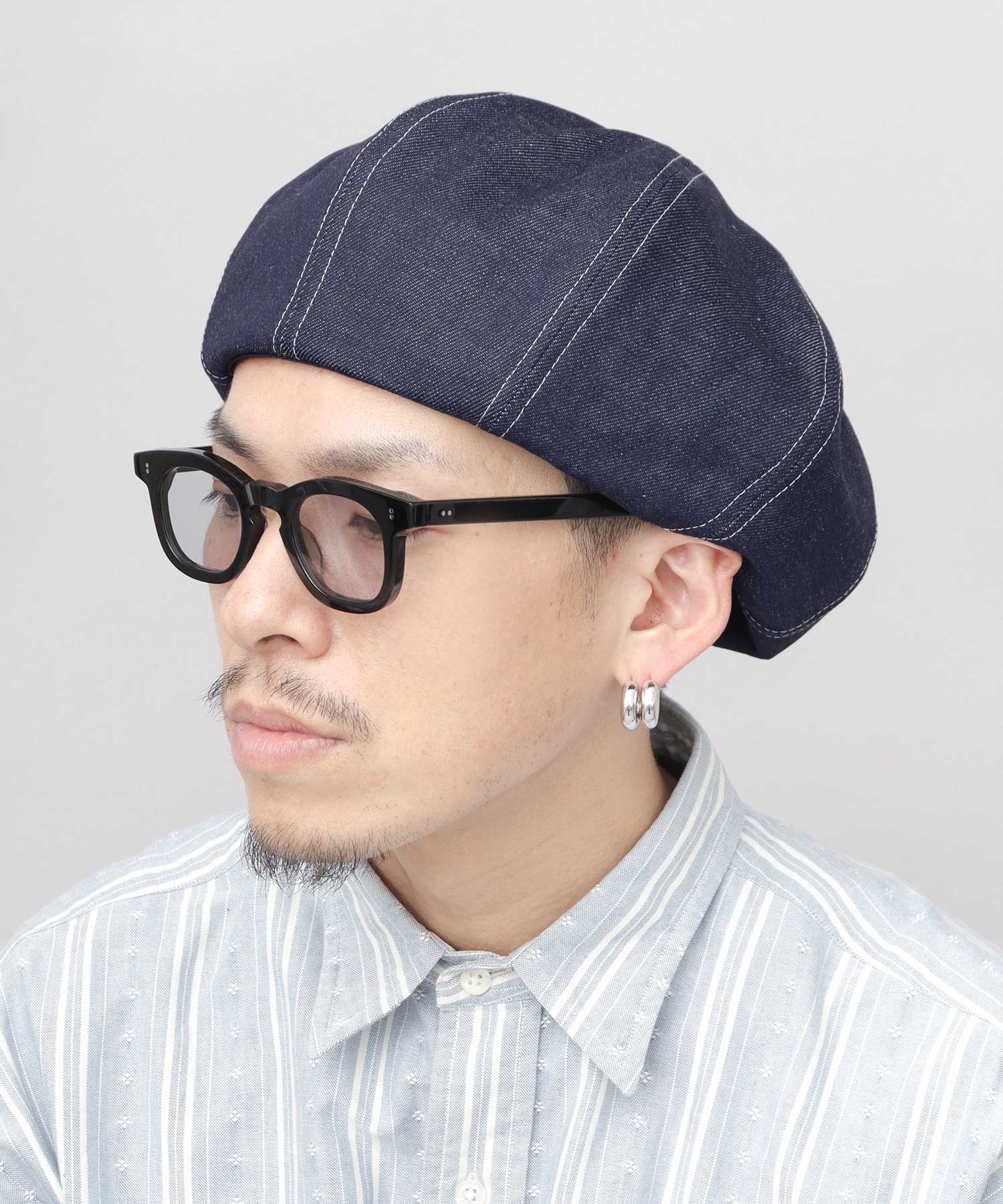 ミスターカバー Mr.COVER 日本製 12オンス 岡山産 リジットデニム ボリューム パネルベレー帽 （ネイビー） ネイビー