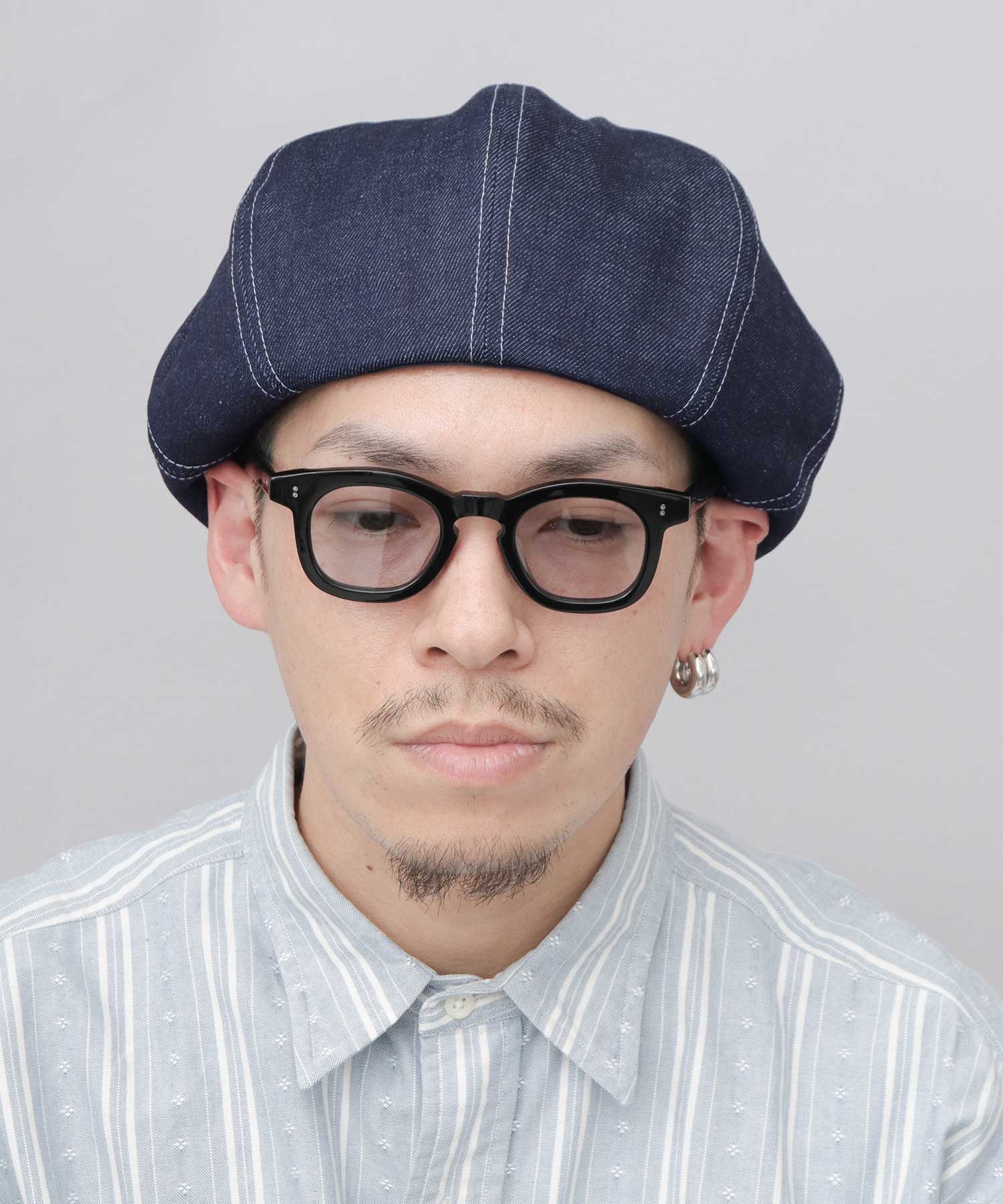 ミスターカバー Mr.COVER 日本製 12オンス 岡山産 リジットデニム ボリューム パネルベレー帽 （ネイビー） ネイビー