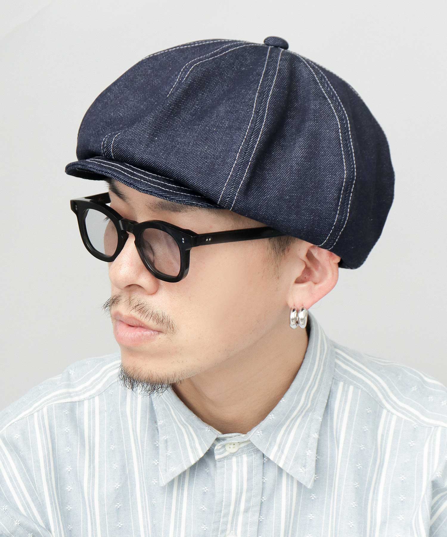 ミスターカバー Mr.COVER 日本製 12オンス 岡山産 リジットデニム ボリューム キャスケットベレー （ネイビー） ネイビー