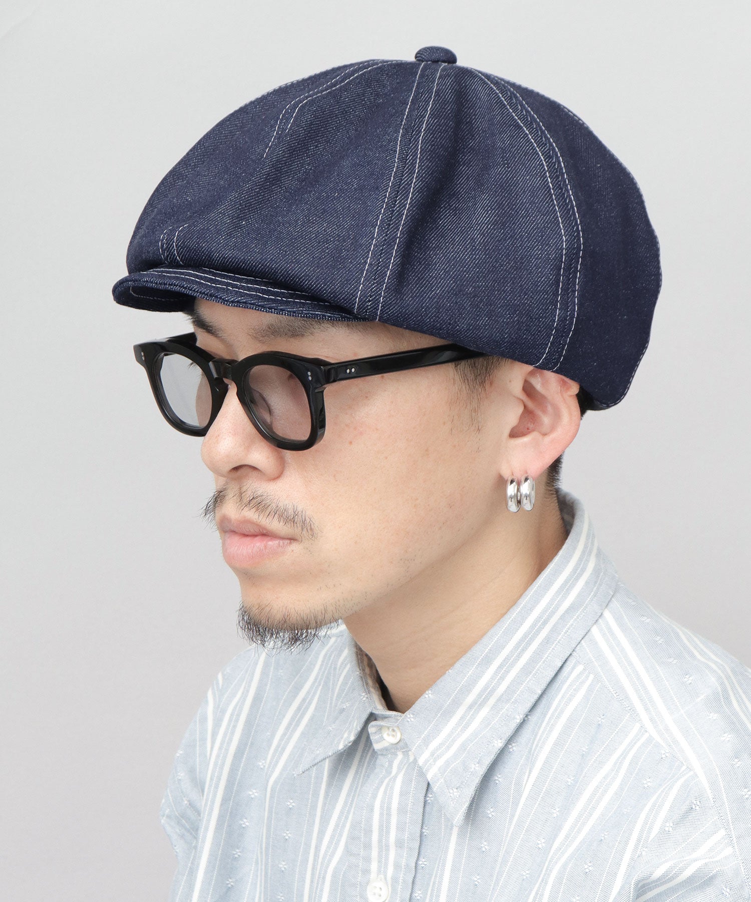 ミスターカバー Mr.COVER 日本製 12オンス 岡山産 リジットデニム ボリューム キャスケットベレー （ネイビー） ネイビー