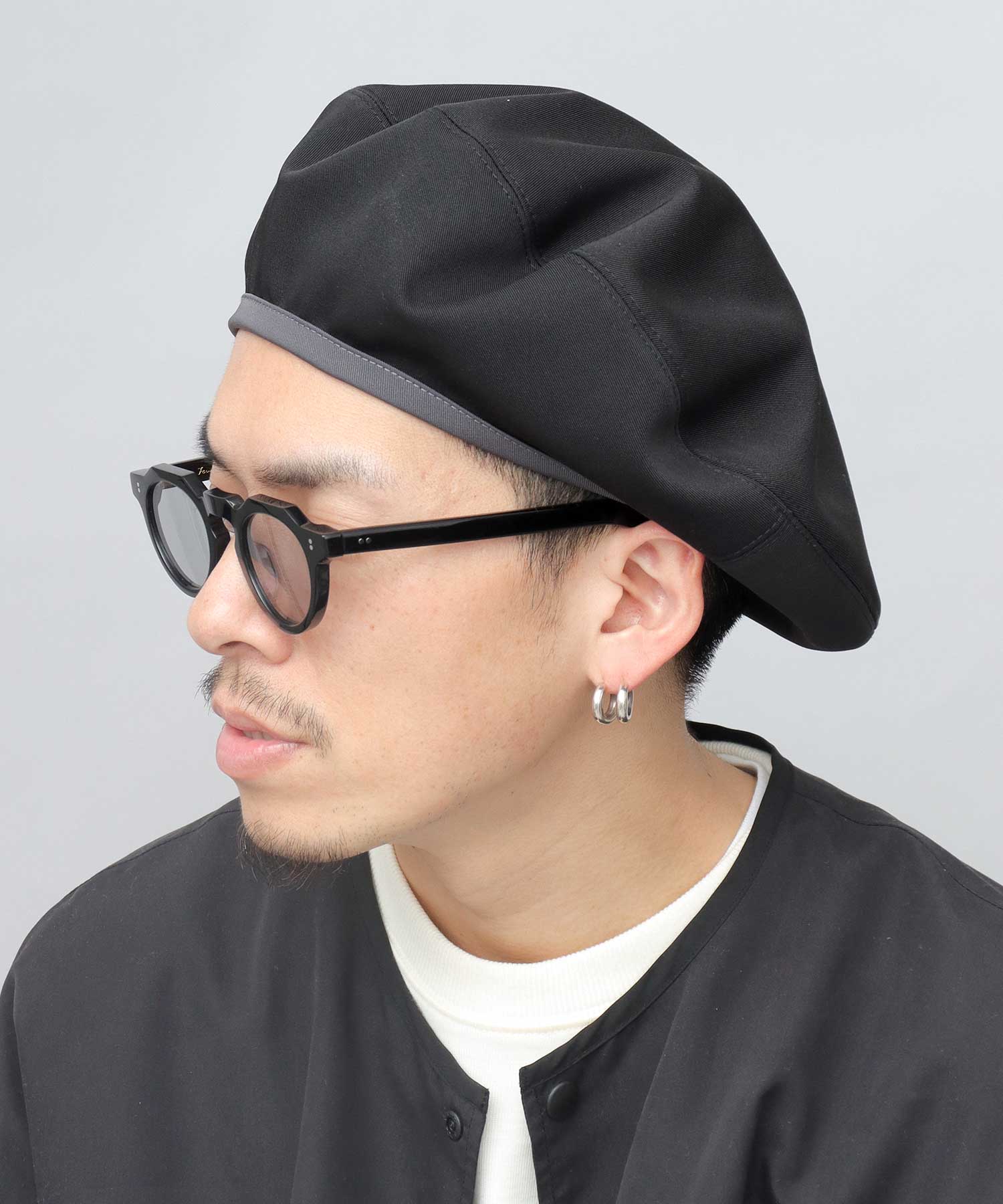 Mr.COVER貝雷帽男士貝雷帽大簡約素色休閒
