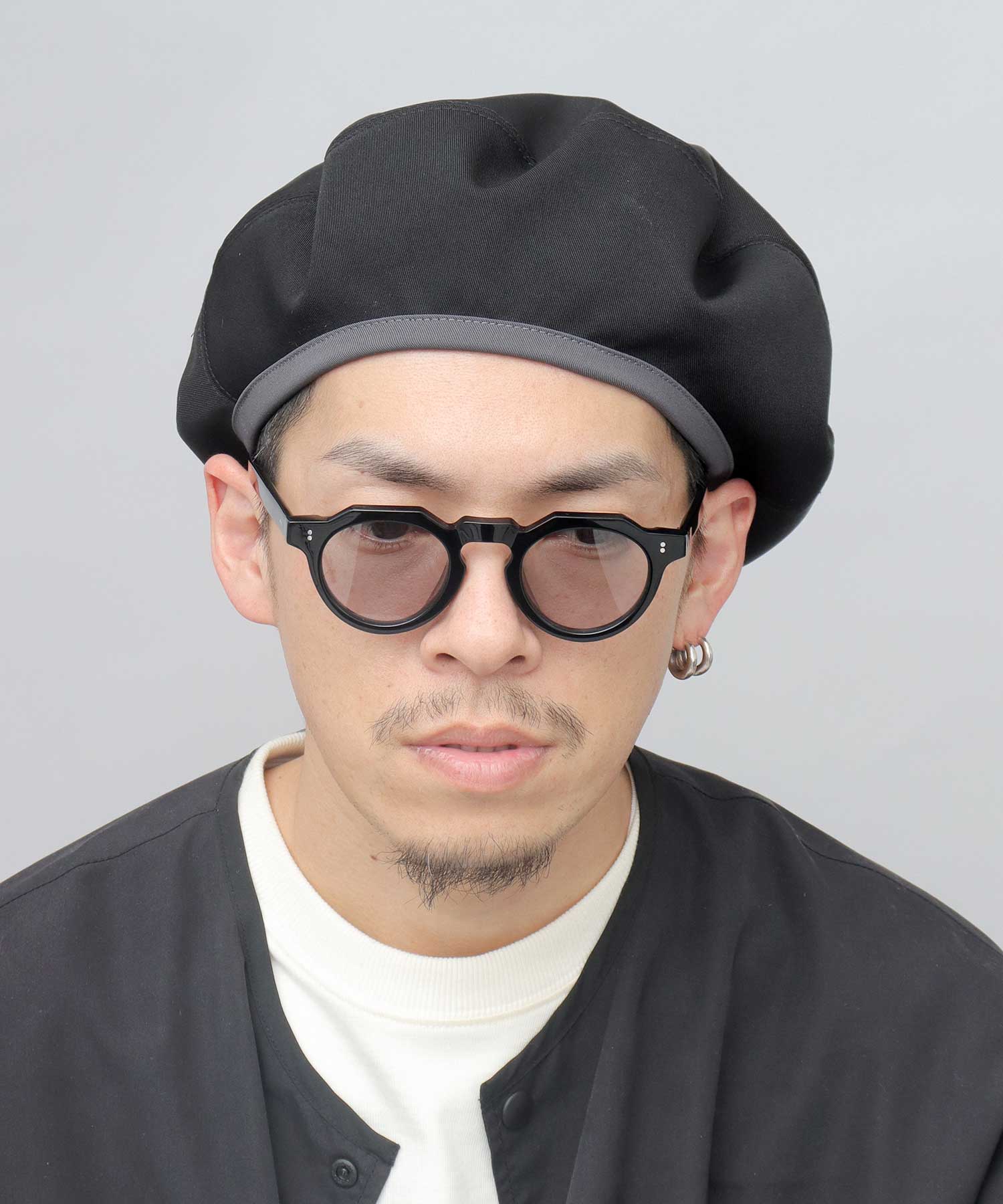 Mr.COVER貝雷帽男士貝雷帽大簡約素色休閒