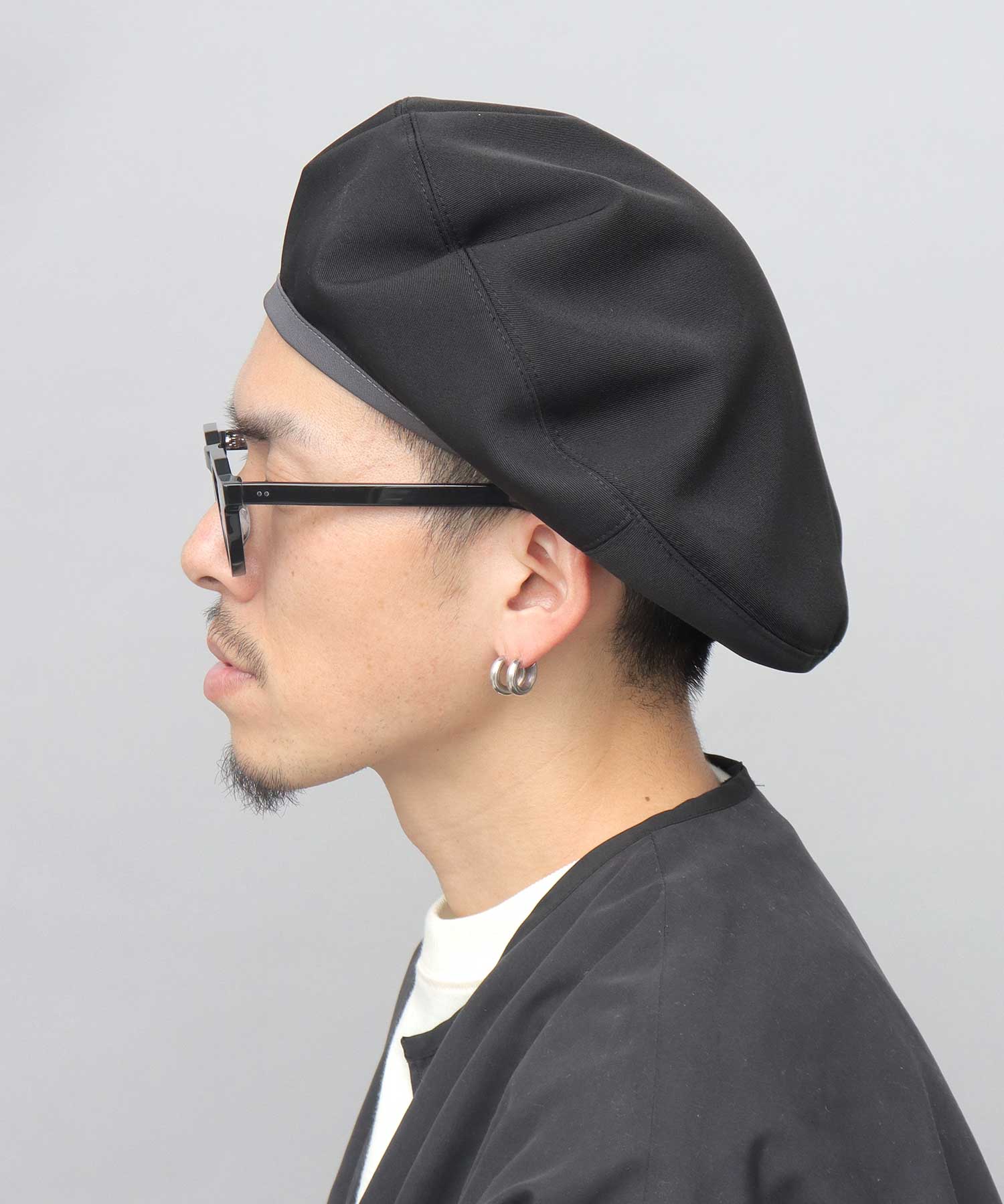 Mr.COVER貝雷帽男士貝雷帽大簡約素色休閒