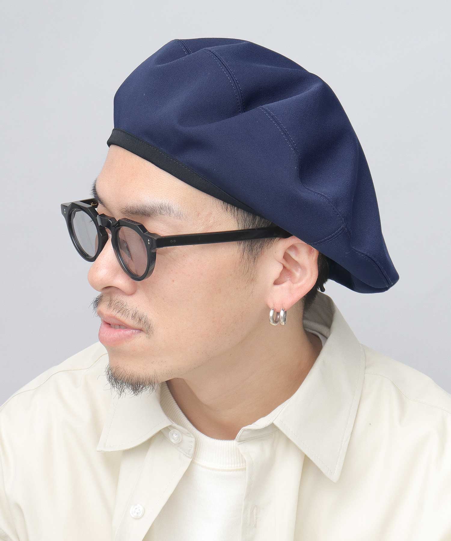 Mr.COVER貝雷帽男士貝雷帽大簡約素色休閒