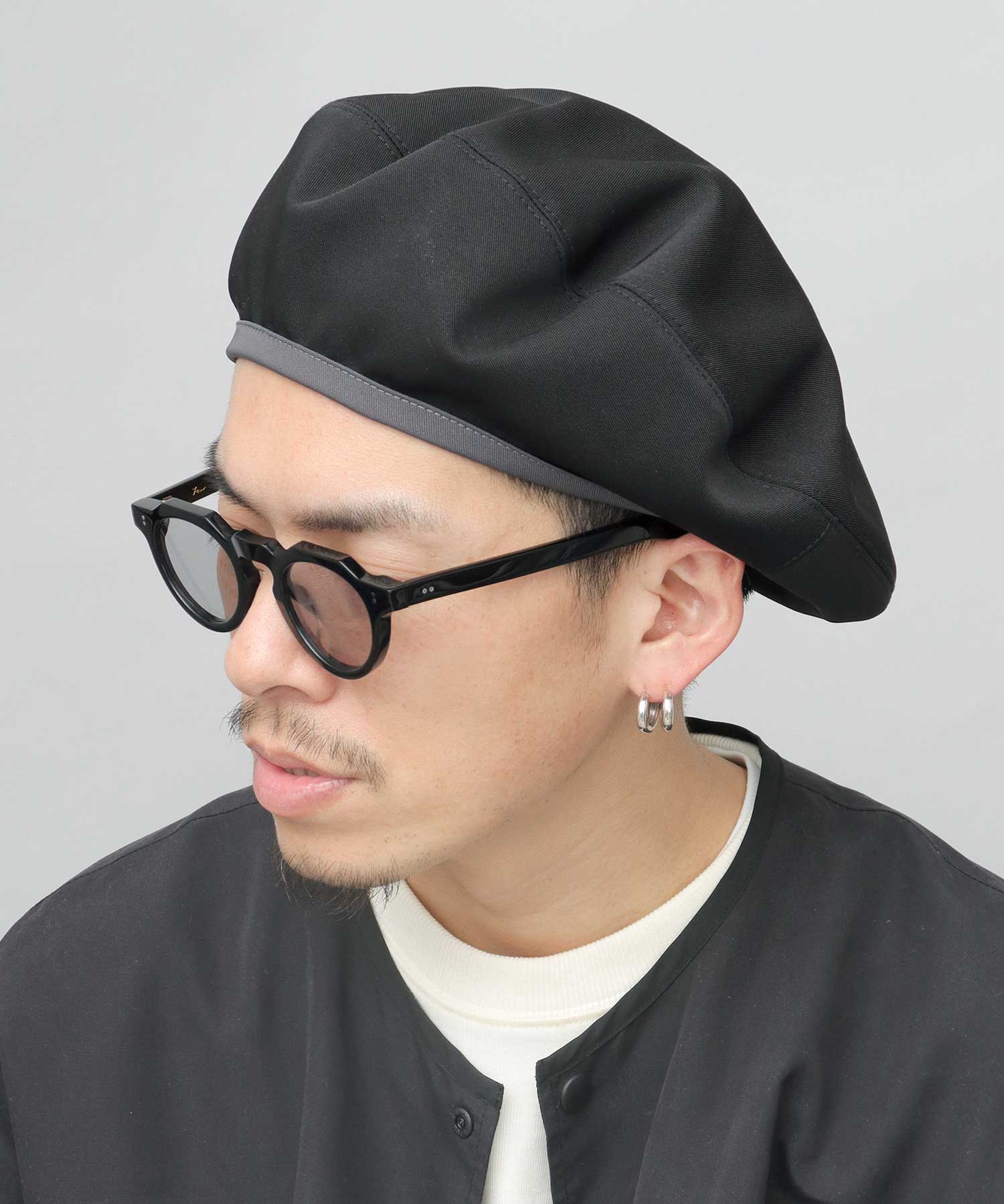 Mr.COVER貝雷帽男士貝雷帽大簡約素色休閒