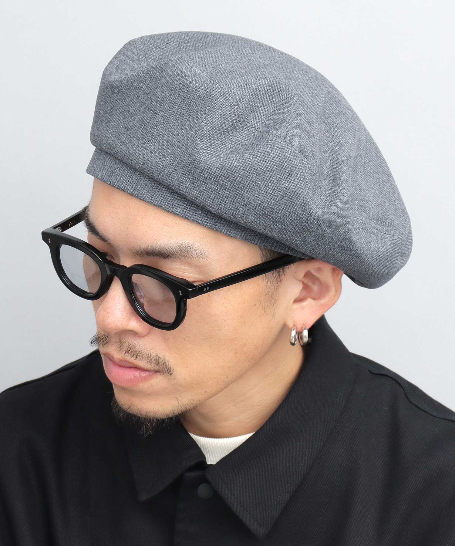 Mr.COVER貝雷帽男士貝雷帽簡約素色帽子大廓形