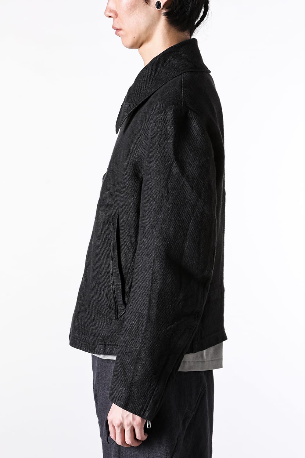 モチーフエムエフジー MotivMfg Torpedo Jacket Overdyed Raw French Linen （Black） Black