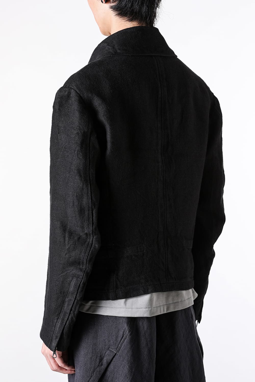 モチーフエムエフジー MotivMfg Torpedo Jacket Overdyed Raw French Linen （Black） Black